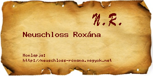 Neuschloss Roxána névjegykártya